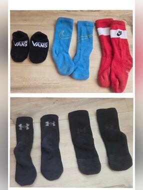 UA, Nike & Vans Sock Bundle (5 Pair) Big Boys Size 3y-7y